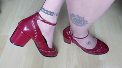 bordeau ankle straps pumps and nylons - shoeplay by Isabelle-Sandrine Thumb