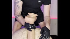 Alpha-Master: Dom uses huge dildo on his sub'_s ass who'_s in chastity Thumb