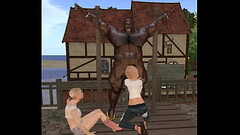dutch women in seaside village encounter a huge black bull for the first time Thumb