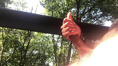 Caught Stroking it outside Thumb