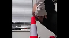 Femboy Traffic Cone Sitting Thumb