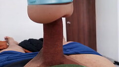 Jacking off my uncut cock, fleshlight session, cumming. December 22, 2023. Thumb
